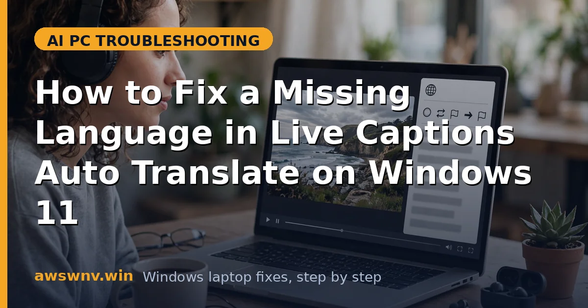 How to Fix a Missing Language in Live Captions Auto Translate on Windows 11