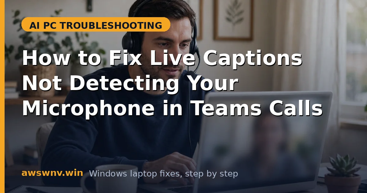 How to Fix Live Captions Not Detecting Your Microphone in Teams Calls