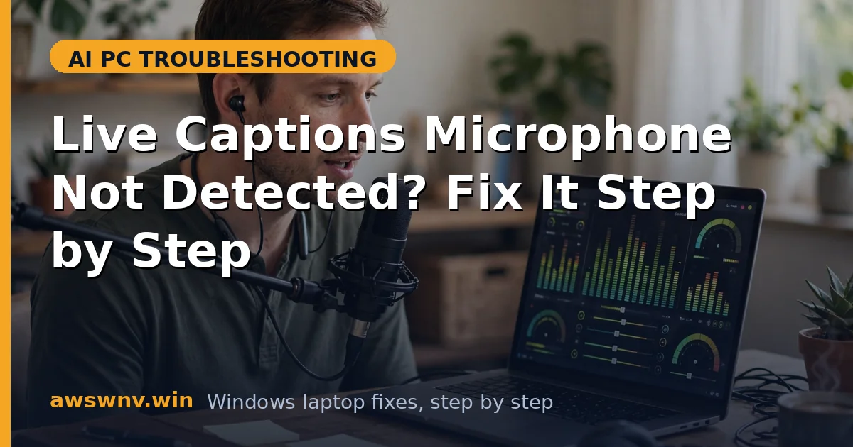 Live Captions Microphone Not Detected? Fix It Step by Step