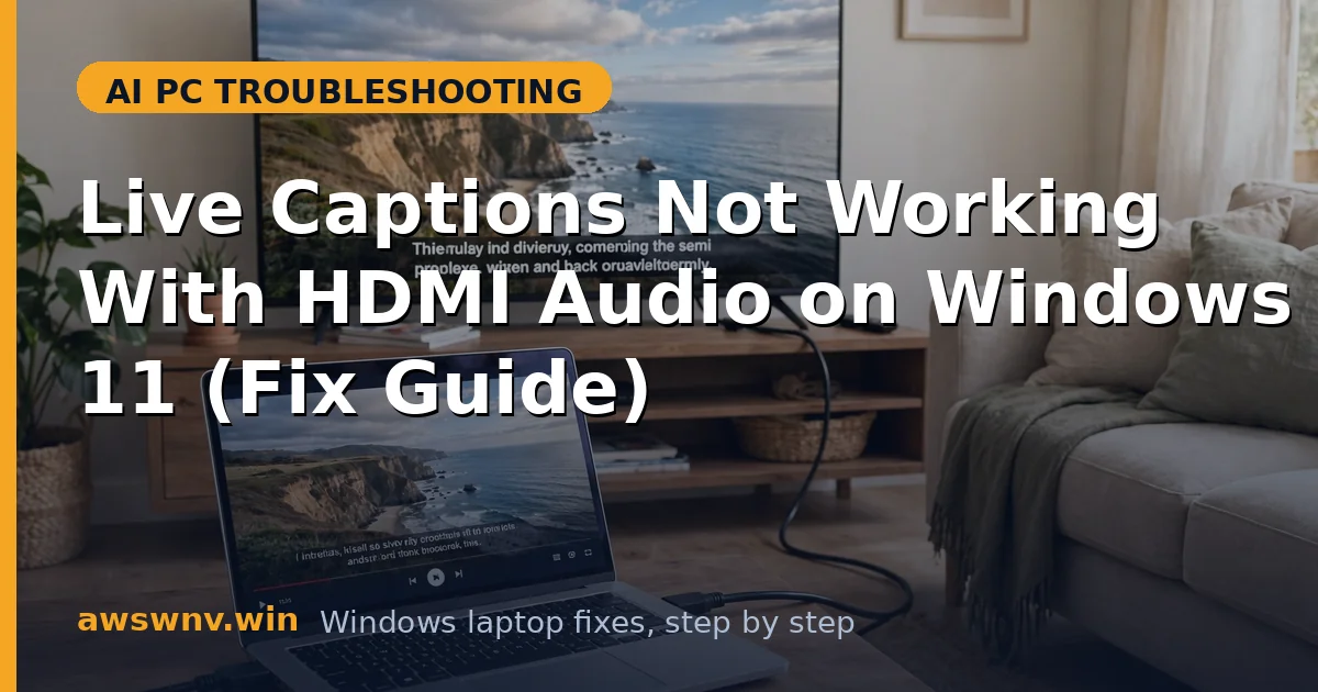 Live Captions Not Working With HDMI Audio on Windows 11 (Fix Guide)