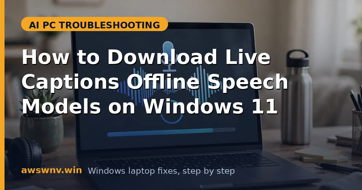 How to Download Live Captions Offline Speech Models on Windows 11