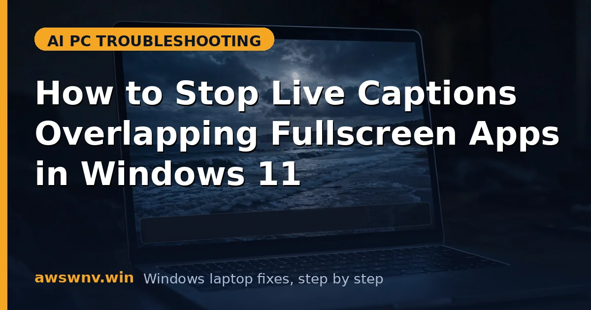 How to Stop Live Captions Overlapping Fullscreen Apps in Windows 11