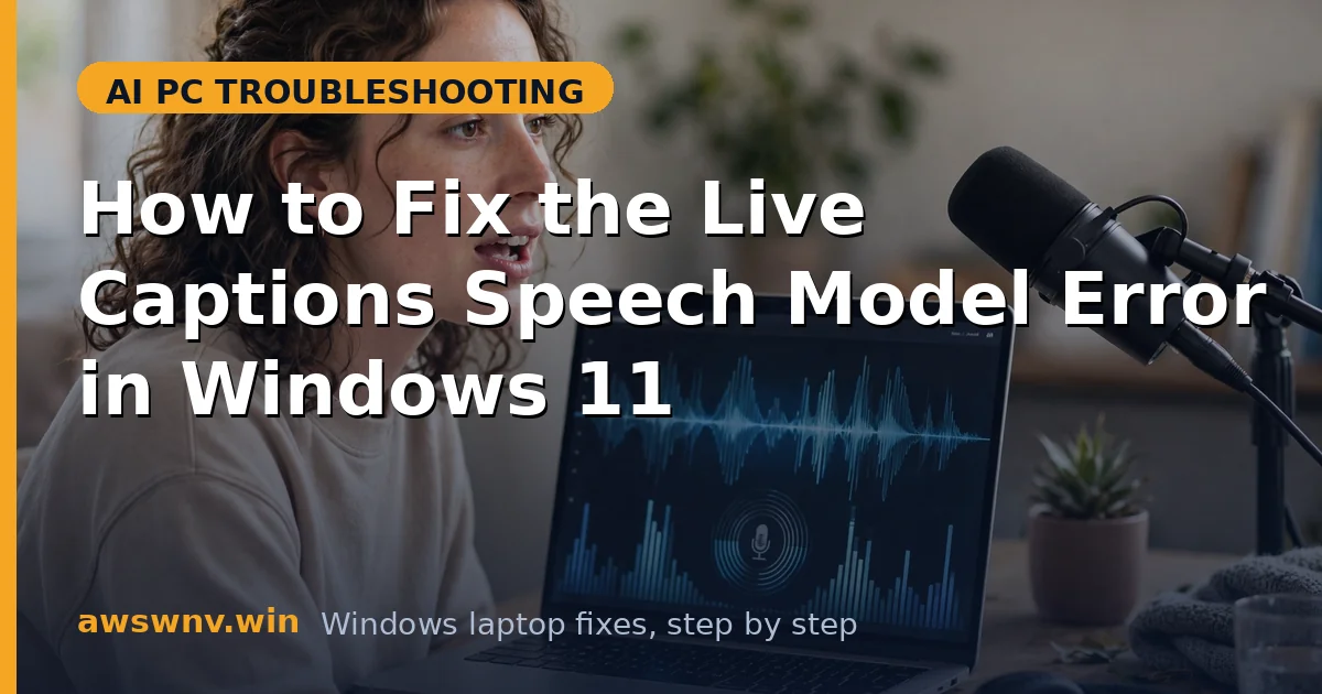 How to Fix the Live Captions Speech Model Error in Windows 11