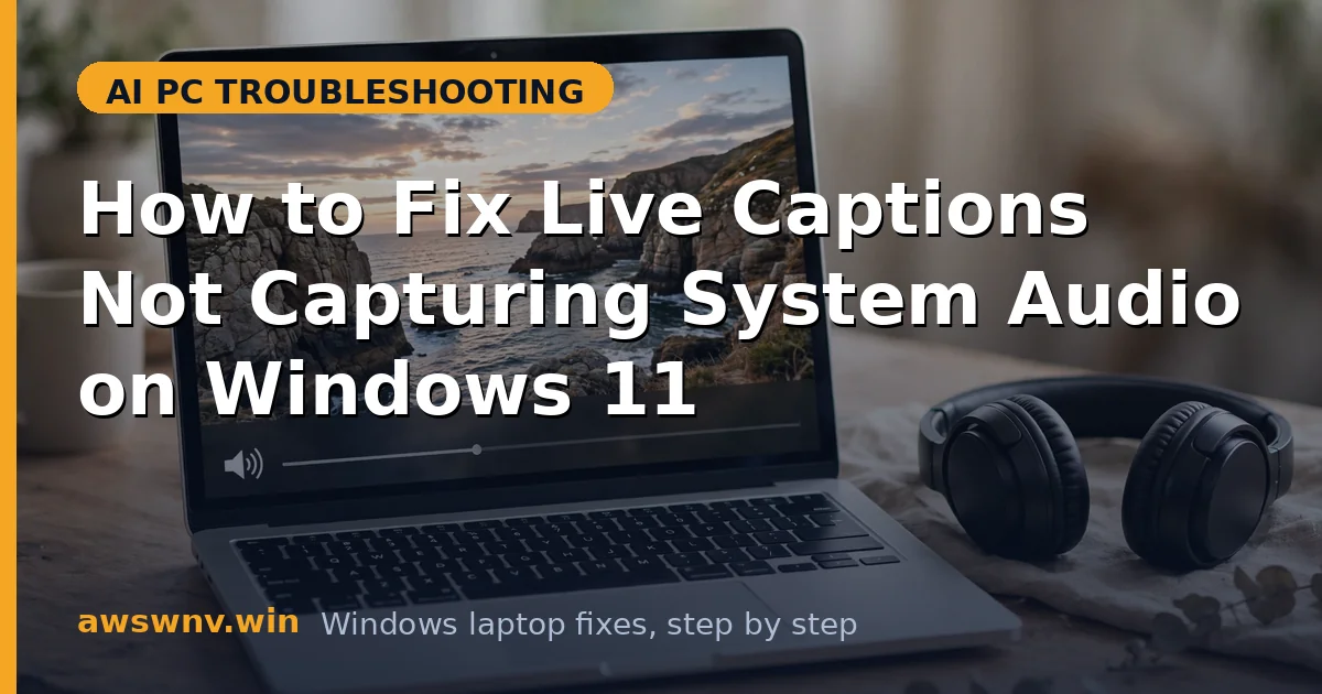 How to Fix Live Captions Not Capturing System Audio on Windows 11