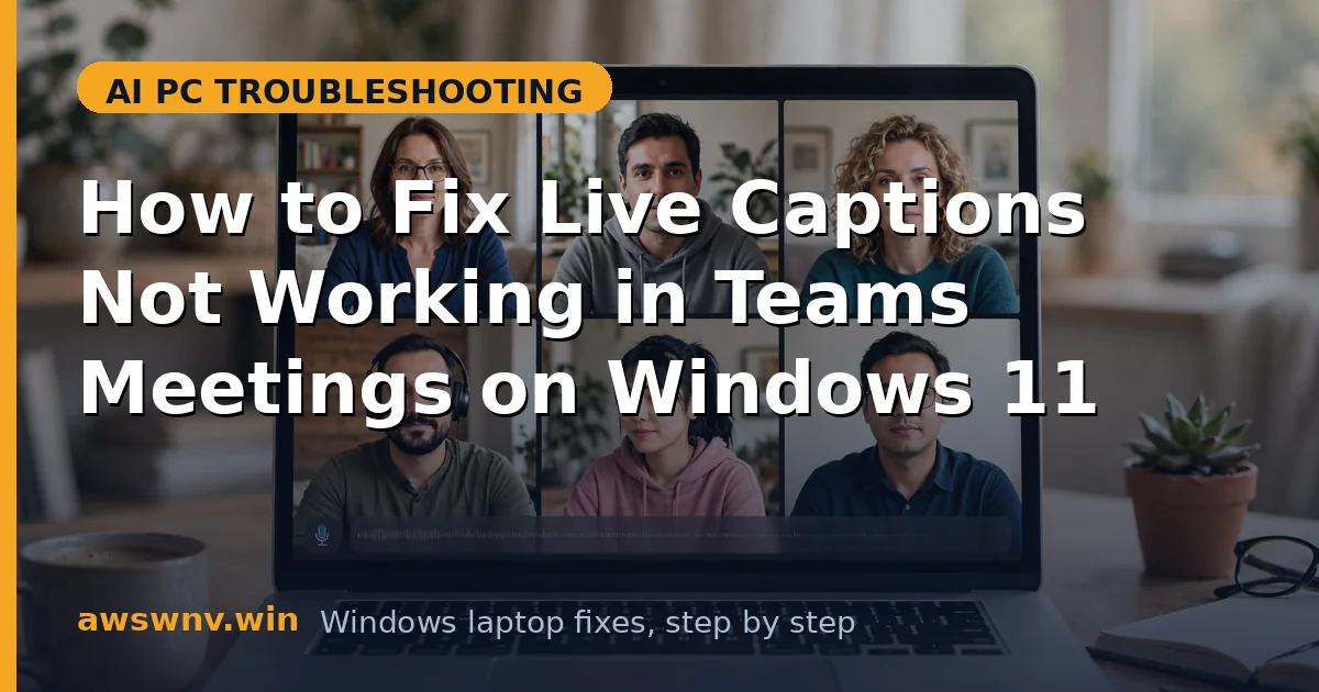 How to Fix Live Captions Not Working in Teams Meetings on Windows 11