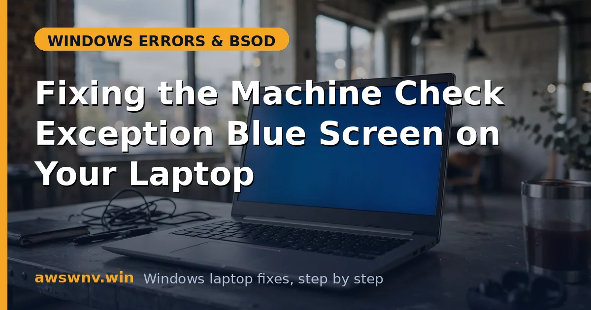 Fixing the Machine Check Exception Blue Screen on Your Laptop