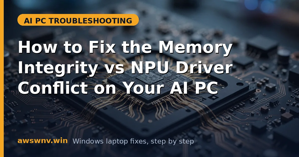 How to Fix the Memory Integrity vs NPU Driver Conflict on Your AI PC