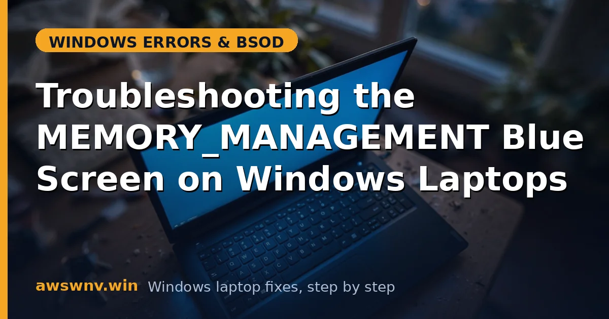 Troubleshooting the MEMORY_MANAGEMENT Blue Screen on Windows Laptops