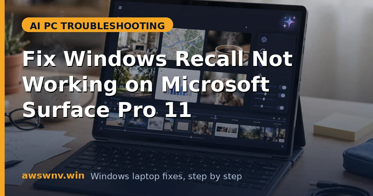 Fix Windows Recall Not Working on Microsoft Surface Pro 11