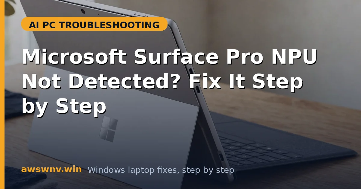 Microsoft Surface Pro NPU Not Detected? Fix It Step by Step
