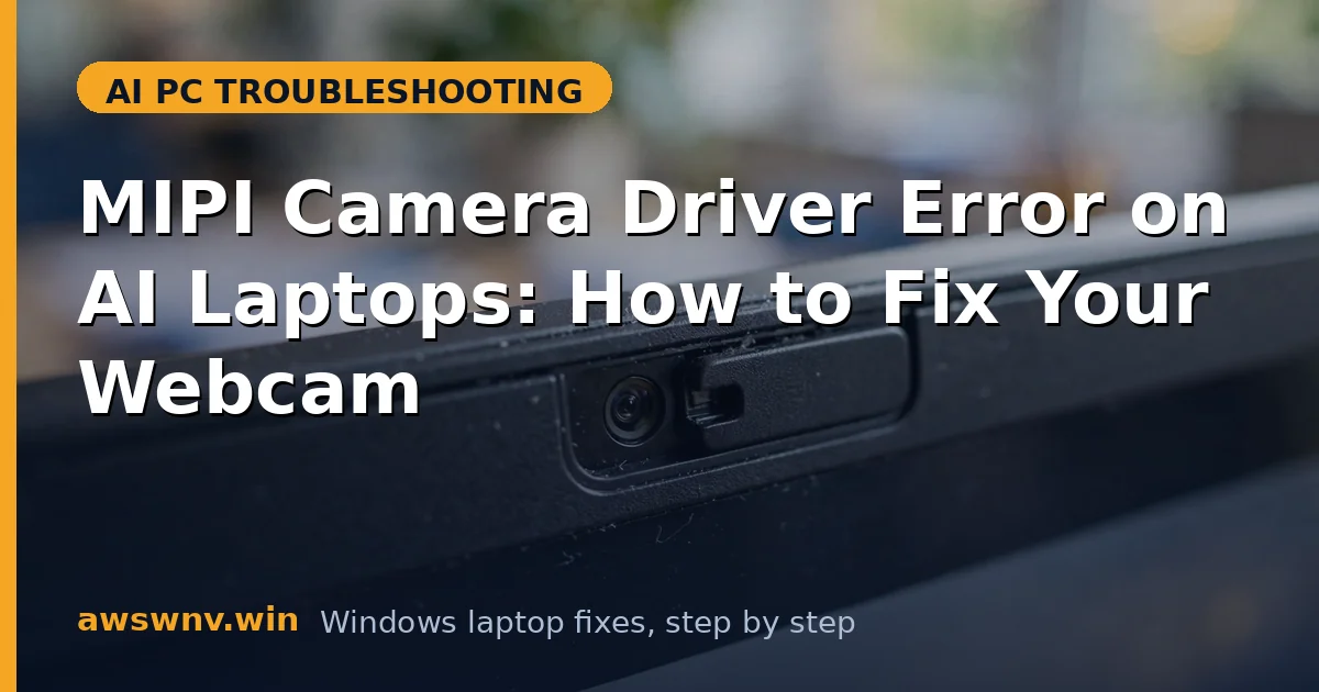 MIPI Camera Driver Error on AI Laptops: How to Fix Your Webcam