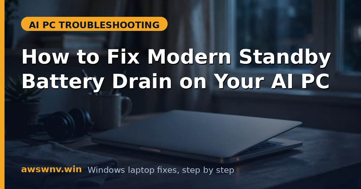 How to Fix Modern Standby Battery Drain on Your AI PC