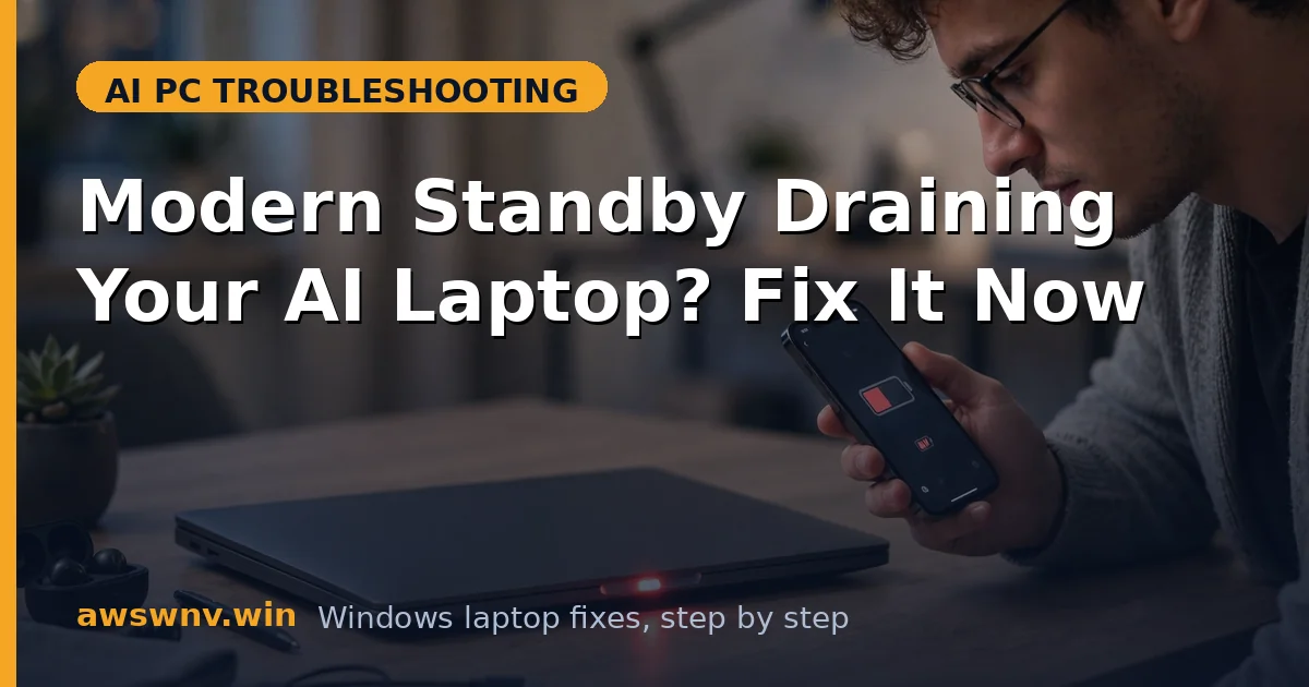 Modern Standby Draining Your AI Laptop? Fix It Now