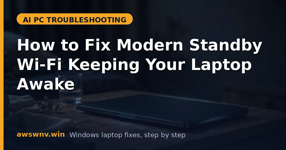 How to Fix Modern Standby Wi-Fi Keeping Your Laptop Awake