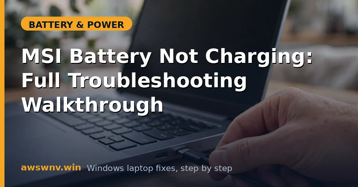 MSI Battery Not Charging: Full Troubleshooting Walkthrough