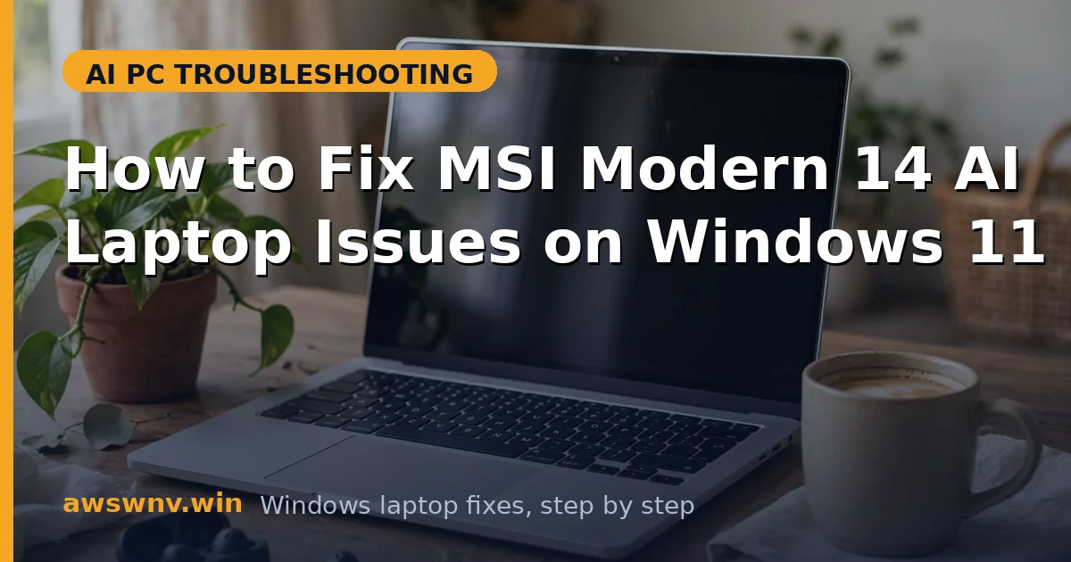 How to Fix MSI Modern 14 AI Laptop Issues on Windows 11
