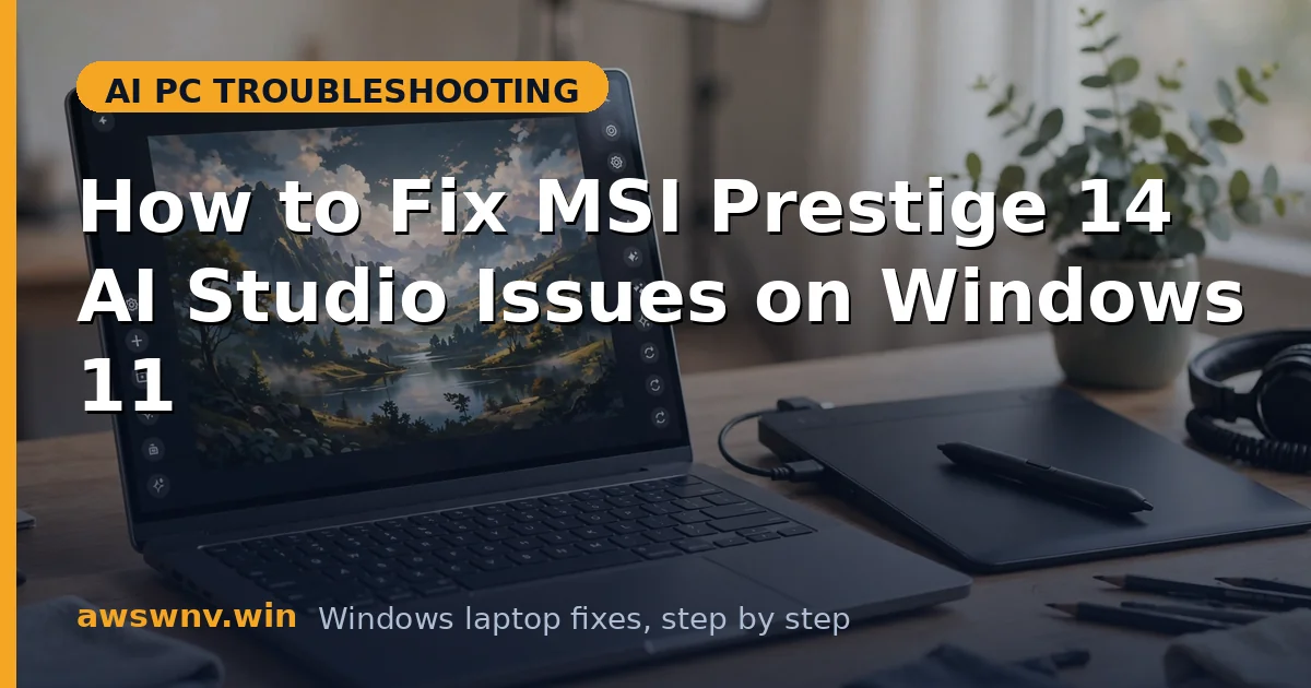 How to Fix MSI Prestige 14 AI Studio Issues on Windows 11