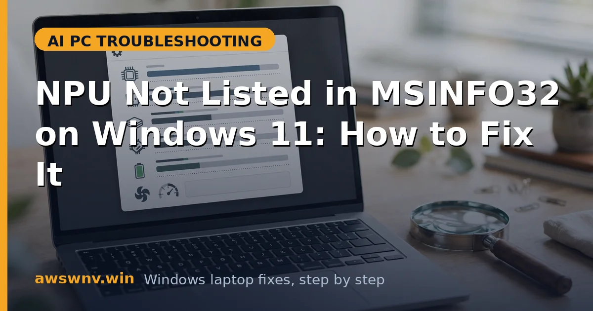 NPU Not Listed in MSINFO32 on Windows 11: How to Fix It