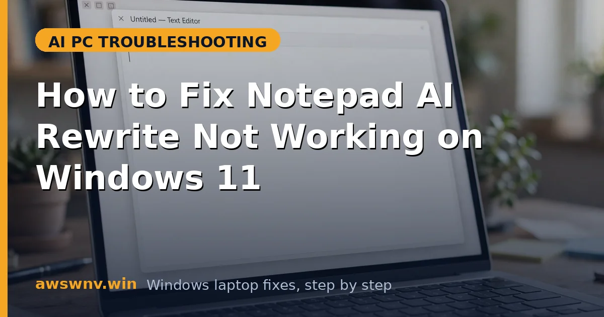 How to Fix Notepad AI Rewrite Not Working on Windows 11