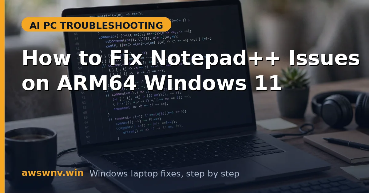 How to Fix Notepad++ Issues on ARM64 Windows 11
