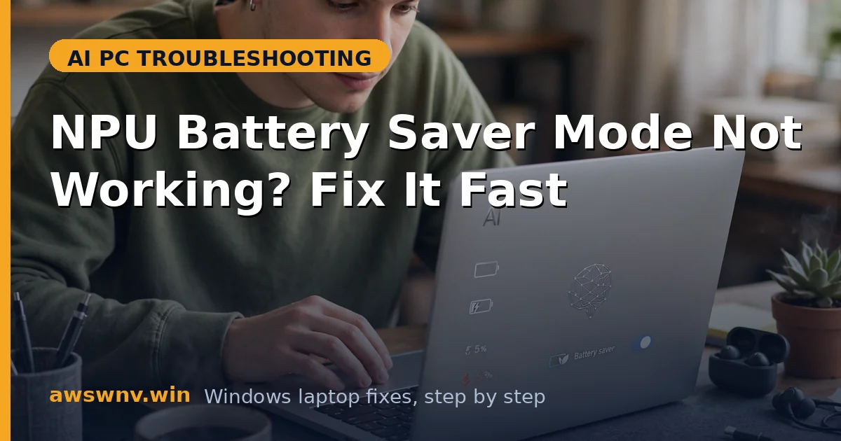 NPU Battery Saver Mode Not Working? Fix It Fast