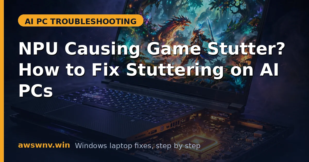 NPU Causing Game Stutter? How to Fix Stuttering on AI PCs