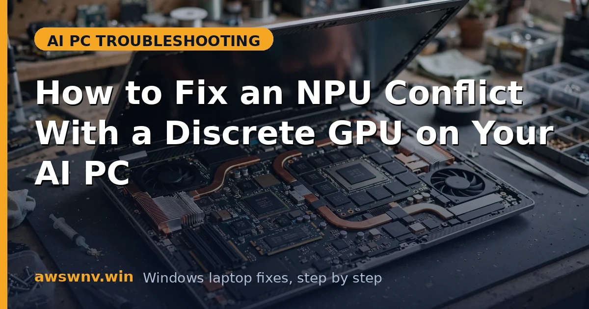 How to Fix an NPU Conflict With a Discrete GPU on Your AI PC