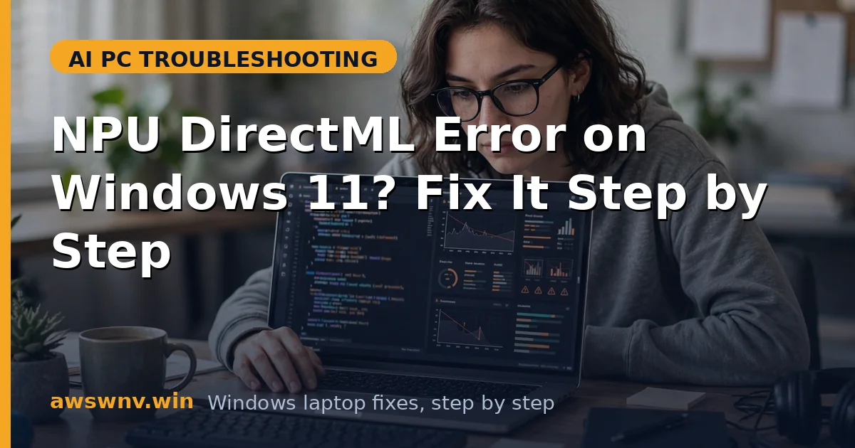 NPU DirectML Error on Windows 11? Fix It Step by Step