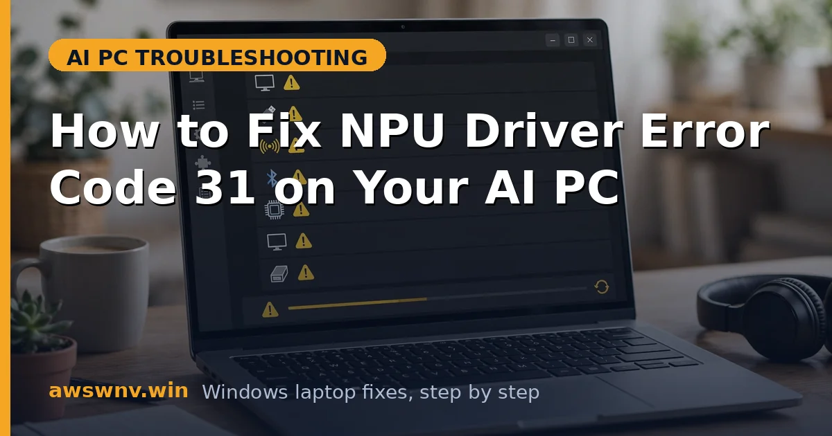 How to Fix NPU Driver Error Code 31 on Your AI PC