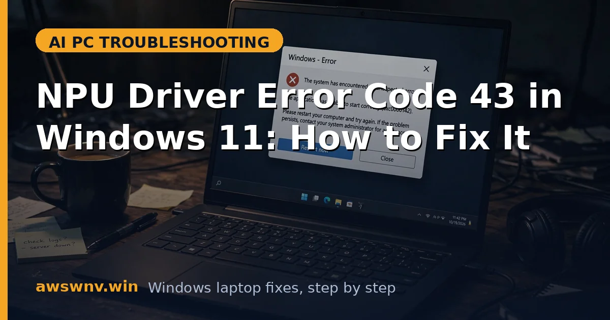 NPU Driver Error Code 43 in Windows 11: How to Fix It