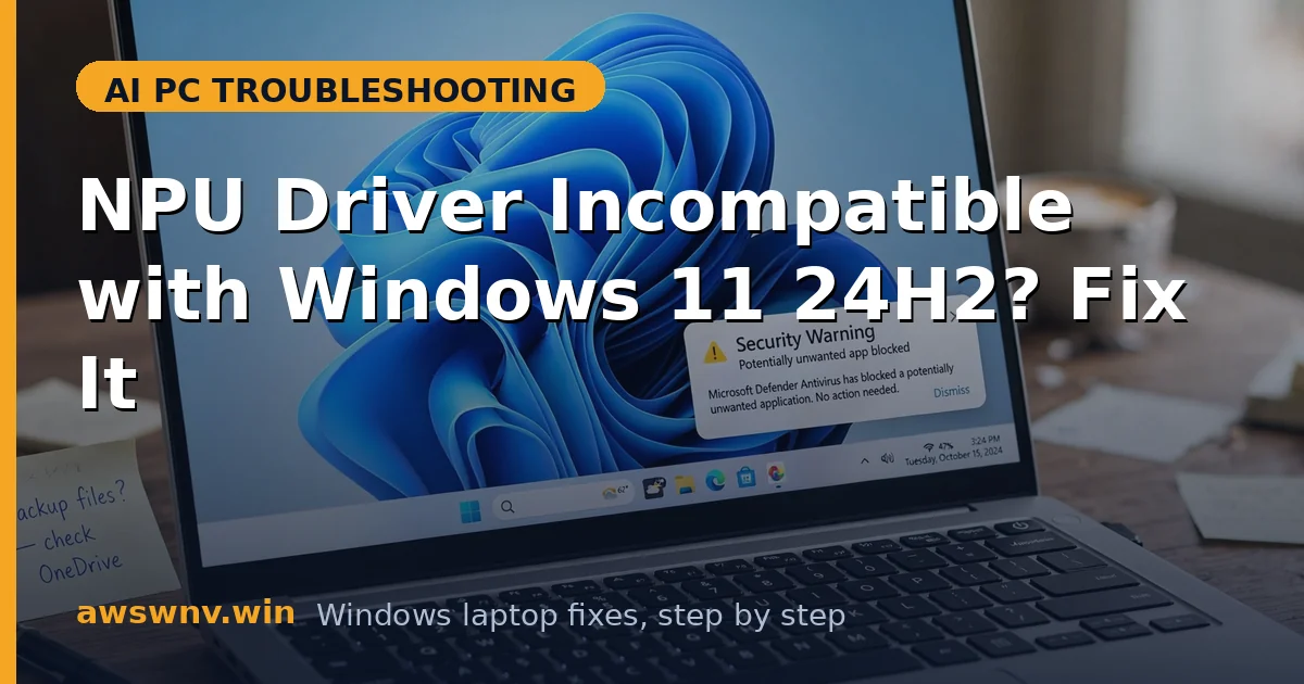 NPU Driver Incompatible with Windows 11 24H2? Fix It