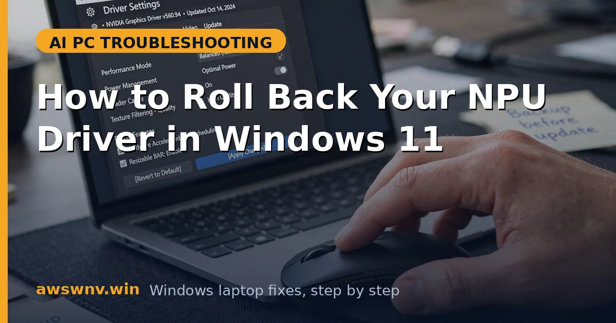 How to Roll Back Your NPU Driver in Windows 11