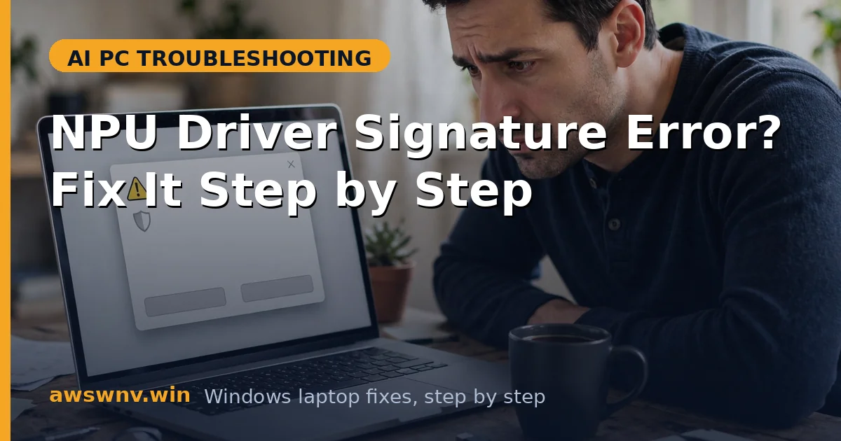 NPU Driver Signature Error? Fix It Step by Step