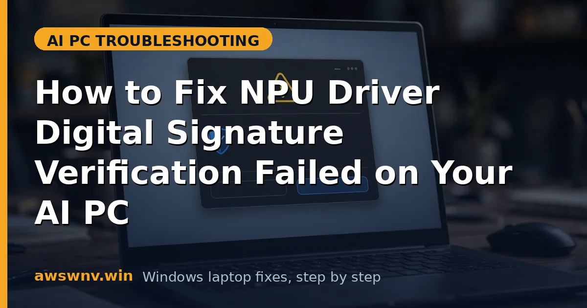 How to Fix NPU Driver Digital Signature Verification Failed on Your AI PC