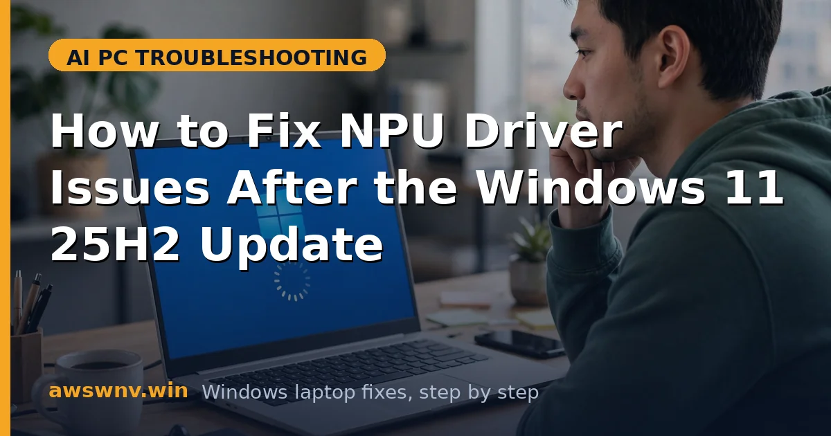 How to Fix NPU Driver Issues After the Windows 11 25H2 Update