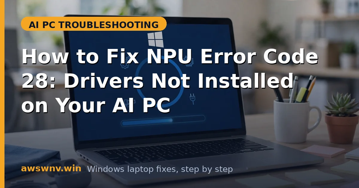 How to Fix NPU Error Code 28: Drivers Not Installed on Your AI PC