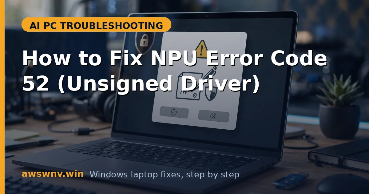 How to Fix NPU Error Code 52 (Unsigned Driver)