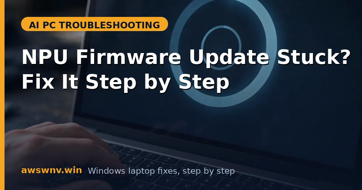 NPU Firmware Update Stuck? Fix It Step by Step