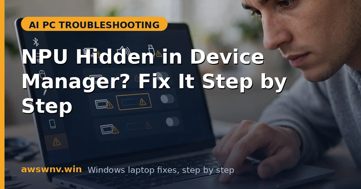 NPU Hidden in Device Manager? Fix It Step by Step