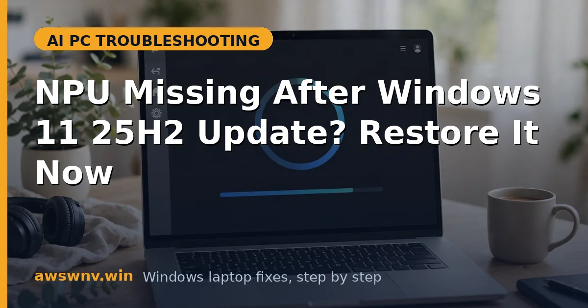 NPU Missing After Windows 11 25H2 Update? Restore It Now
