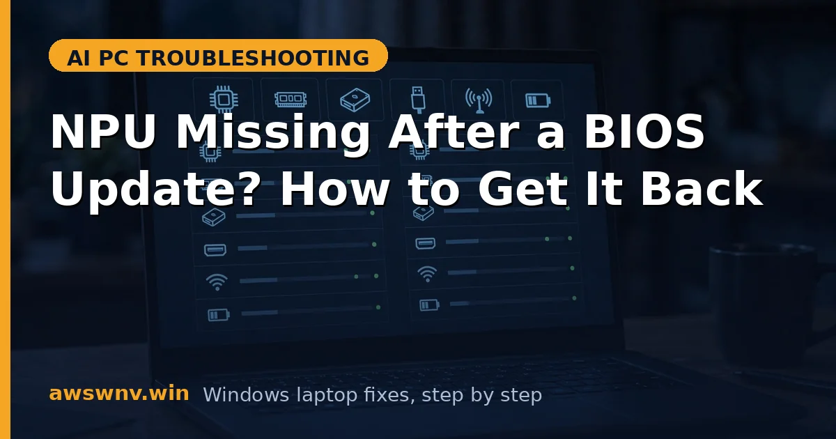 NPU Missing After a BIOS Update? How to Get It Back