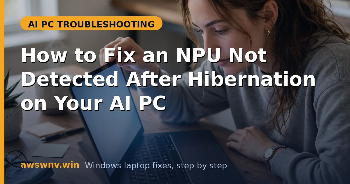 How to Fix an NPU Not Detected After Hibernation on Your AI PC