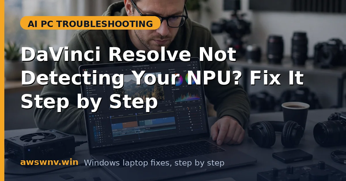 DaVinci Resolve Not Detecting Your NPU? Fix It Step by Step