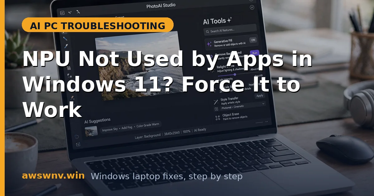 NPU Not Used by Apps in Windows 11? Force It to Work
