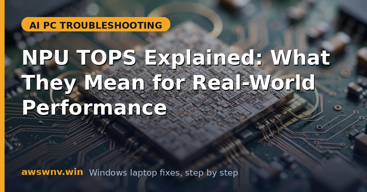 NPU TOPS Explained: What They Mean for Real-World Performance