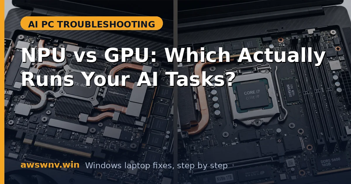 NPU vs GPU: Which Actually Runs Your AI Tasks?