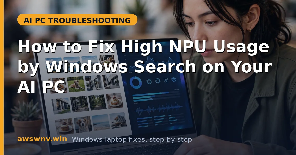 How to Fix High NPU Usage by Windows Search on Your AI PC