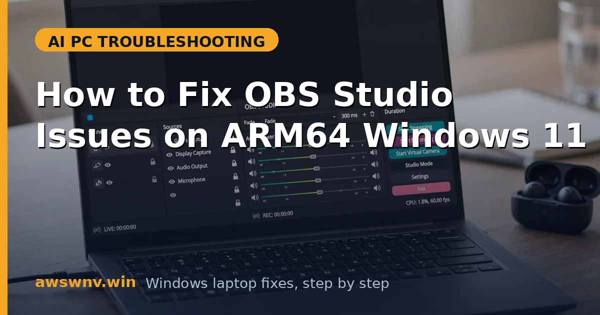 How to Fix OBS Studio Issues on ARM64 Windows 11