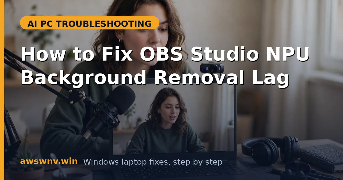 How to Fix OBS Studio NPU Background Removal Lag