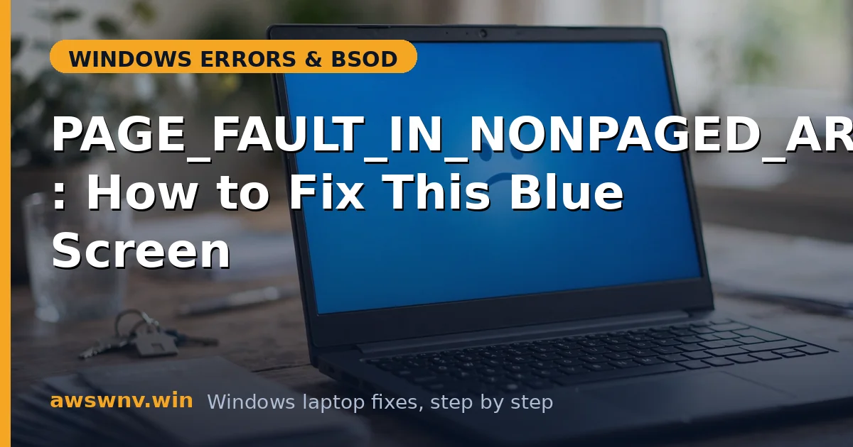 PAGE_FAULT_IN_NONPAGED_AREA: How to Fix This Blue Screen